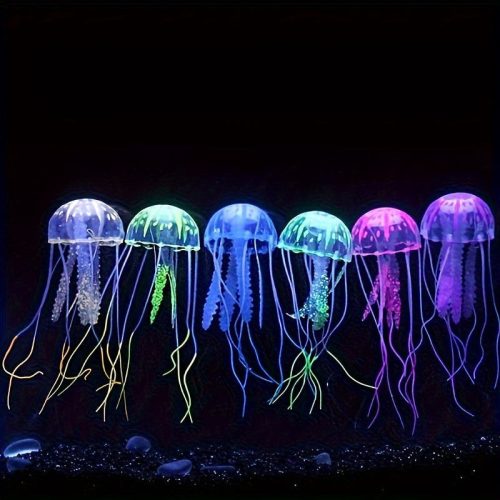 Medúza akvárium dekoráció, fluoreszkáló világító szilikon medúza dekoráció