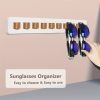 1db modern rusztikus, fából készült napszemüveg-rendező – falra szerelhető szemüvegkijelző és tárolóállvány akár 9 szemüveghez – tökéletes lakberendezés fehér