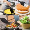 4 db-os szilikon spatulaszett, hőálló 600°F-ig, tartós gumi konyhai eszközök tapadásmentes edényekhez, varrat nélküli kialakítás, piros, 4 méret Szilikon Spatula Fekete 4 darabos készlet