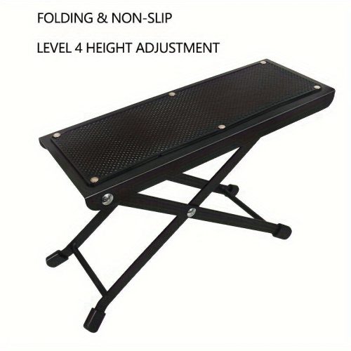 Állítható 4 magasságú, csúszásmentes pedál, fekete lábtartó állvány pedikűrhöz, hordozható, összecsukható lábujj köröm tartó platform