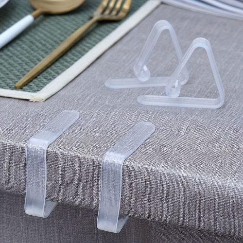 10 Darab Átlátszó Szélálló Asztalterítő Csipesz