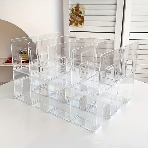 2db Átlátszó Műanyag 4-Rekeszes Táska Szervező