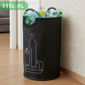  Extra nagy 115 l újrahasznosító kosár otthonra, fekete, XL