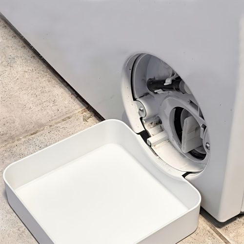 Nagy teherbírású mosógép lefolyótál, mosógép kifolyó tisztító szervező, fehér PP anyagú tárolódoboz