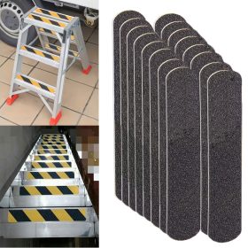   16 db kültéri lépcsőfok csúszásgátló szalag, 4 × 33 cm, beltéri/kültéri lépcsőkhöz, fokokhoz és hajókhoz Fekete