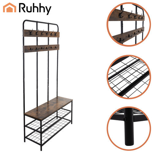 Ruhhy álló polcos ruhaállvány akasztóval 182cm 27036